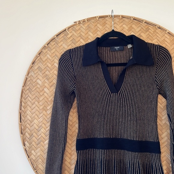 T TAHARI KNIT MIDI FIT & FLARE DRESS - EUC LIKE NEW - Picture 8 of 14